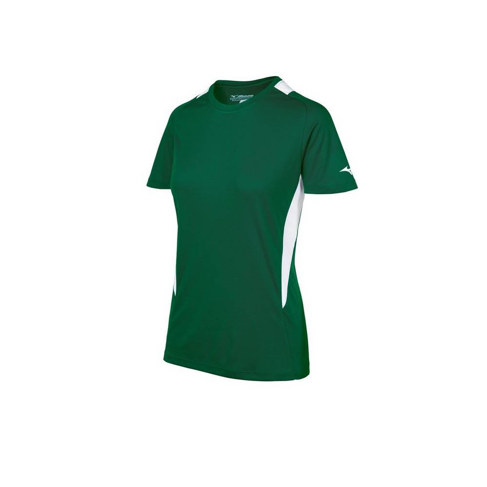 Damske Dresy Mizuno Crew Neck Softball Zelene/Biele Vypredaj QGHP42905